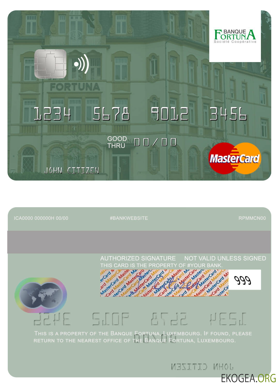 Carte Mastercard Luxembourg Banque Fortuna